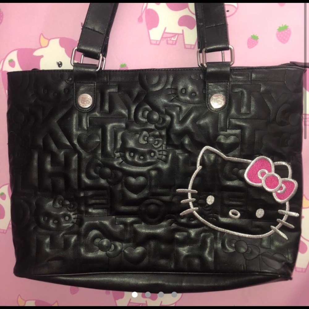 large leather hello kitty tote